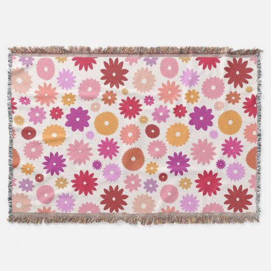 Couverture Fleurs Colorées Grand Motif (Devant)