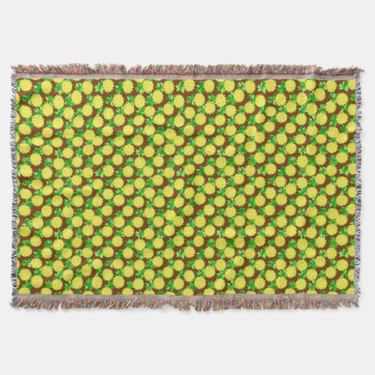 Couverture Fleurs dahlia en jaune et chocolat (Devant)