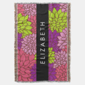 Couverture Fleurs Dahlia, Fleurs Colorées, Votre Nom (devant Vertical)