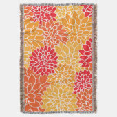 Couverture Fleurs Dahlia, Motif De Fleurs, Dahlia Orange (devant Vertical)