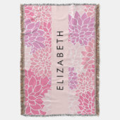 Couverture Fleurs Dahlia Roses, Motif De Fleurs, Votre Nom (devant Vertical)