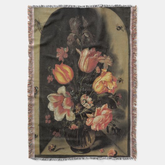 Couverture Fleurs dans un vase, nature morte florale baroque (devant Vertical)