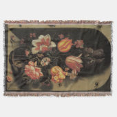 Couverture Fleurs dans un vase, nature morte florale baroque (Devant)