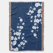 Couverture Fleurs de cerisier navales blanches Classique (devant Vertical)