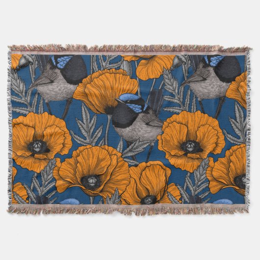 Couverture Fleurs de fleurs et fleurs de pavot orange (Devant)