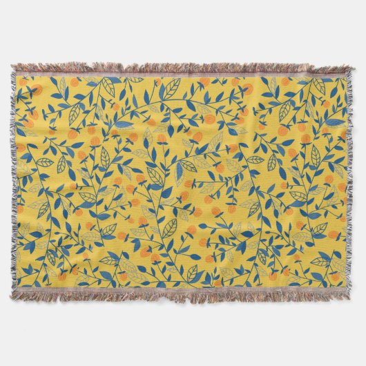 Couverture Fleurs de gribouillis en bleu et jaune (Devant)