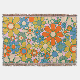 Couverture Fleurs de Jardin Rétro 60s les années 70 motif Flo