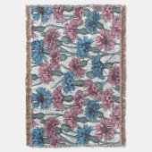 Couverture Fleurs de maïs roses et bleues, fleurs sauvages su (devant Vertical)