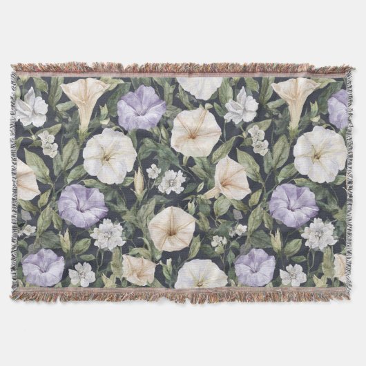 Couverture Fleurs de pétunia crème lavande violet (Devant)