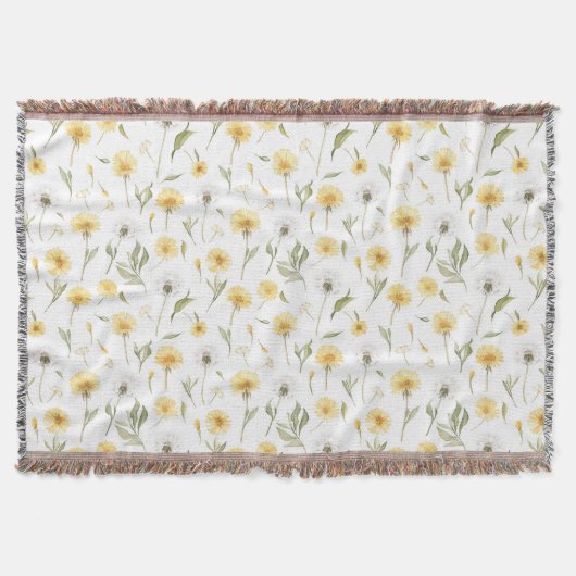 Couverture Fleurs de pissenlits jaunes blancs (Devant)