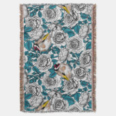 Couverture Fleurs de roses blanches et oiseaux d'or (devant Vertical)