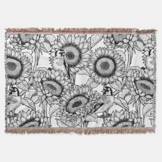 Couverture Fleurs de soleil et ailerons en noir et blanc (Devant)