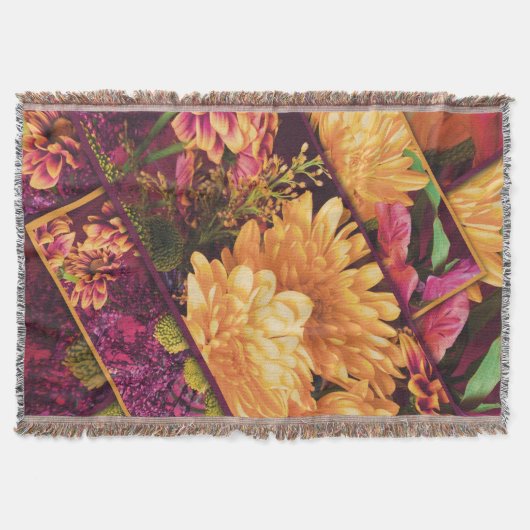 Couverture Fleurs de Thanksgiving Jaune Violet Automne (Devant)