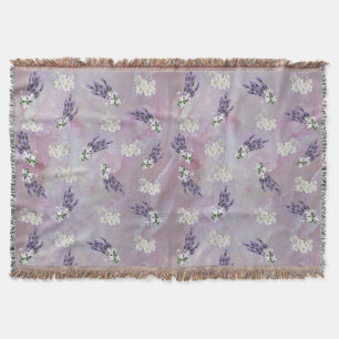 Couverture Fleurs de Tuberose et de Lavande sur pétales Roses