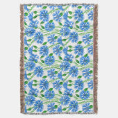 Couverture Fleurs d'eau bleu, fleurs sauvages sur blanc (devant Vertical)