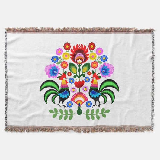 Couverture Fleurs design polonaises. (Devant)