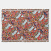 COUVERTURE FLEURS D'IMAGINAIRES UNICORNES ET MÉDIÉVAUX, MOTIF (Devant)