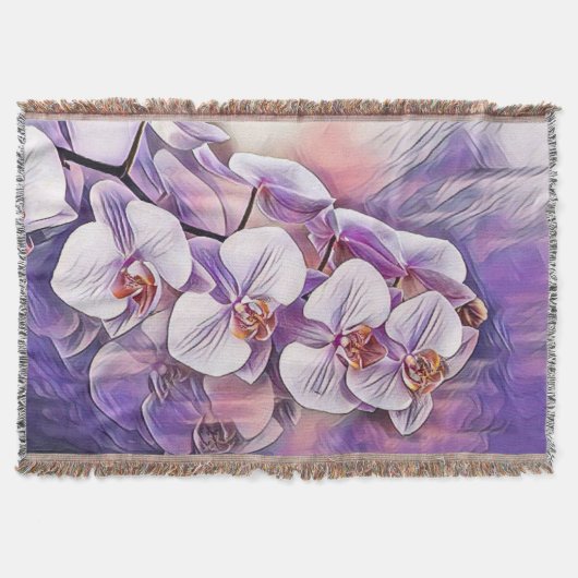 Couverture Fleurs d'orchidées mignonnes rose violet tirant (Devant)