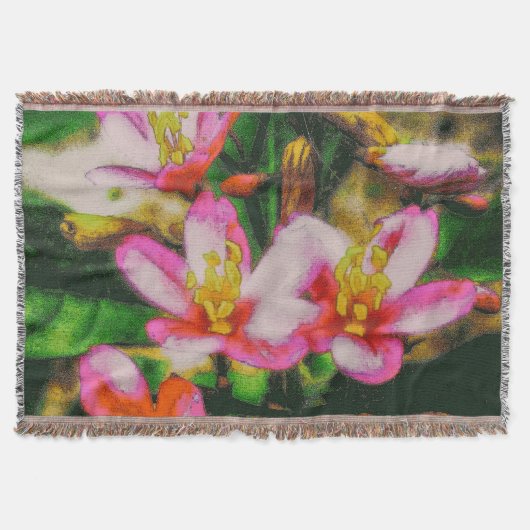 Couverture Fleurs Éclaboussées de Rose (Devant)