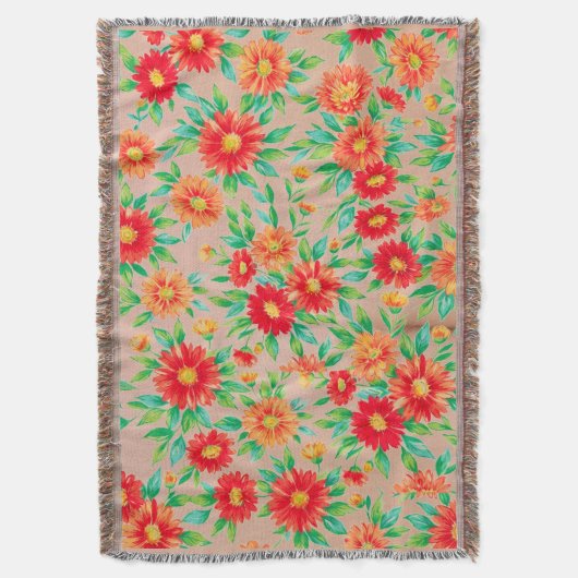 Couverture "Fleurs ensoleillées" - Dessus de table tissé flor (devant Vertical)