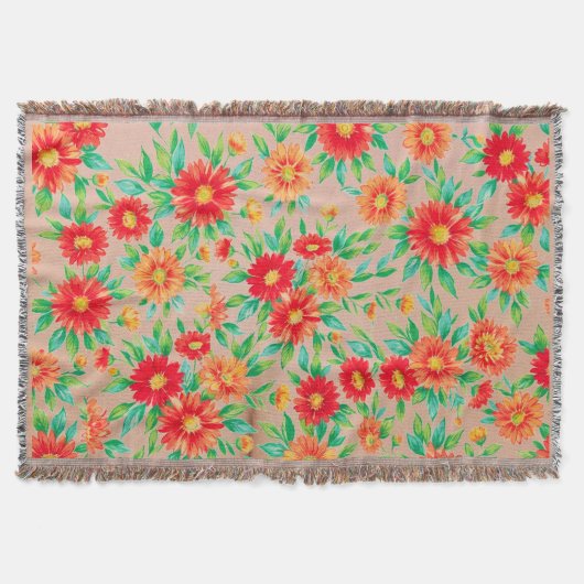 Couverture "Fleurs ensoleillées" - Dessus de table tissé flor (Devant)