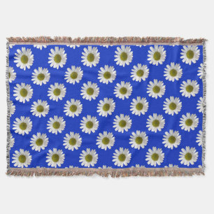 Couverture Fleurs imprimés floraux marguerites sur le bleu co