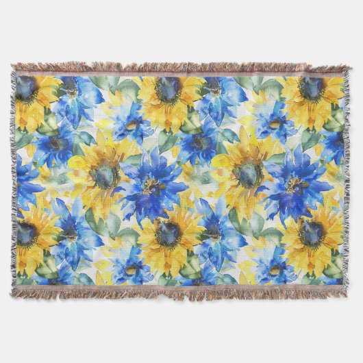 Couverture Fleurs Jaunes Bleues (Devant)
