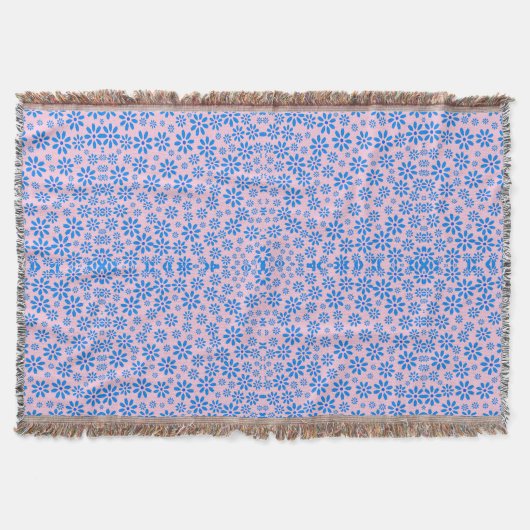 Couverture Fleurs minuscules Motif.Bleu 02.b Rose BG (Devant)