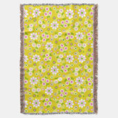 Couverture Fleurs Mood Rétro Jaune & Blanc (devant Vertical)