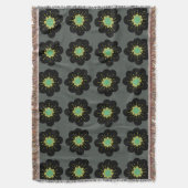 Couverture Fleurs noires Style Boho Lance Blanche (devant Vertical)
