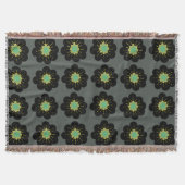 Couverture Fleurs noires Style Boho Lance Blanche (Devant)