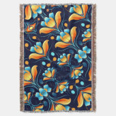Couverture Fleurs orange bleu Art Déco (devant Vertical)