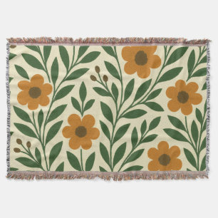 Couverture Fleurs orange et Feuilles verts lancent la couvert