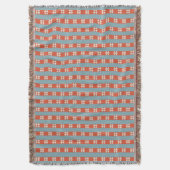 Couverture Fleurs rayées orange et sarcelle (devant Vertical)