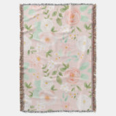 Couverture Fleurs Roses d'aquarelle en rose et en rose (devant Vertical)