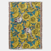 Couverture Fleurs roses et oiseaux dorés (devant Vertical)