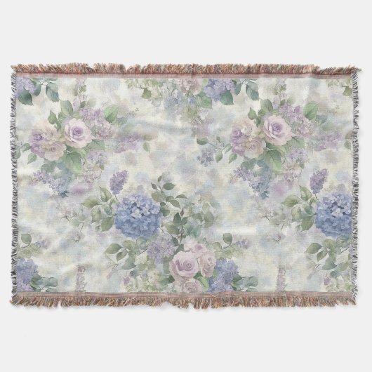 Couverture Fleurs roses violettes romantiques (Devant)