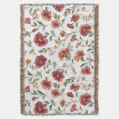 Couverture Fleurs Rouges Rayures (devant Vertical)