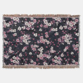 Couverture Fleurs Sakura Roses Noires, Design Motif, (Devant)