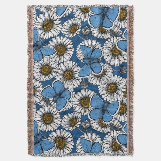 Couverture Fleurs sauvages blanches et papillons bleus (devant Vertical)