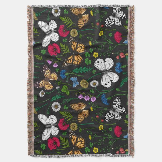 Couverture Fleurs sauvages et papillons sur le noir (devant Vertical)