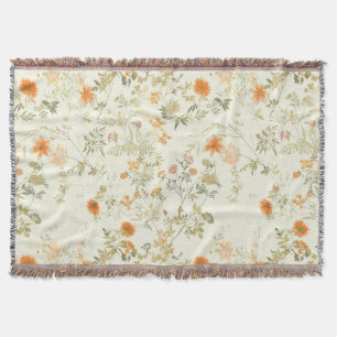 Couverture Fleurs sauvages orange élégantes aquarelle