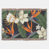 Couverture Fleurs tropicales, arrière - plan foncé, sans cout (Devant)