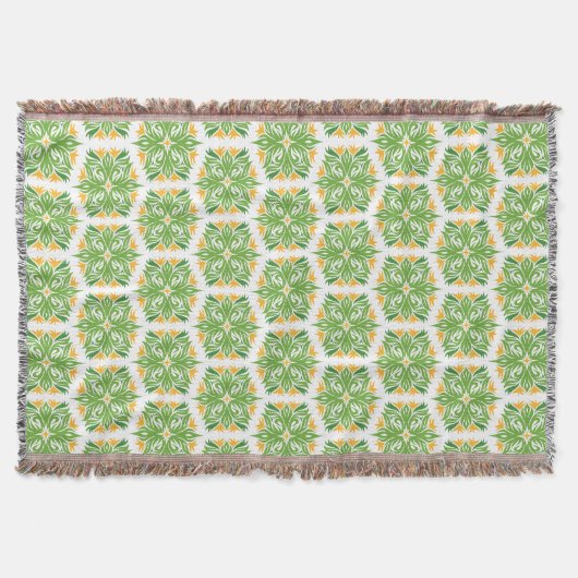 Couverture Fleurs Vertes, Motif De Fleurs, Modèle Floral (Devant)
