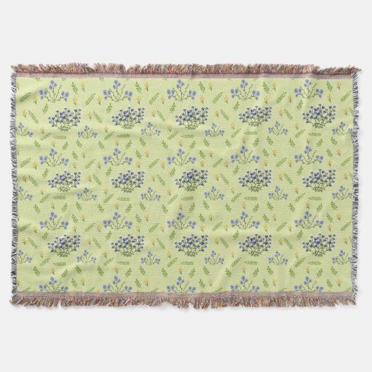 Couverture fleurs violet et jaune motif (Devant)