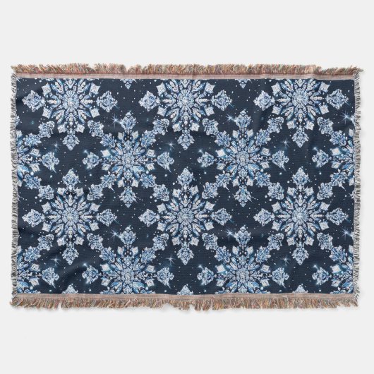 Couverture Flocons de neige 3d bleus (Devant)