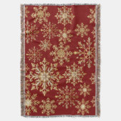 Couverture Flocons de neige dorés et rouges de Noël (devant Vertical)