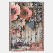 Couverture Floral avec touches de piano rustique et feuille d (devant Vertical)