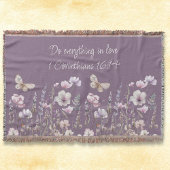 Couverture Floral Bible Verse Throw Blanket