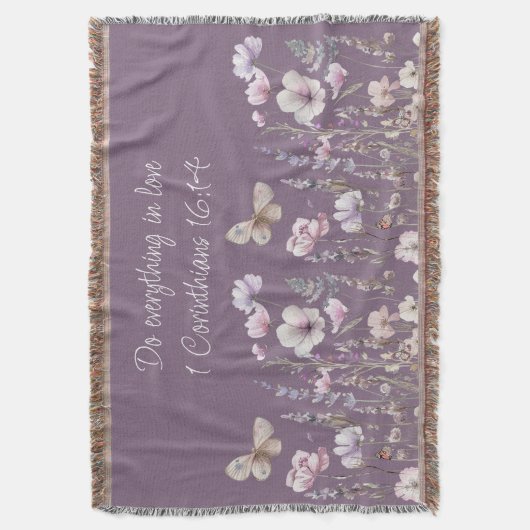 Couverture Floral Bible Verse Throw Blanket (devant Vertical)